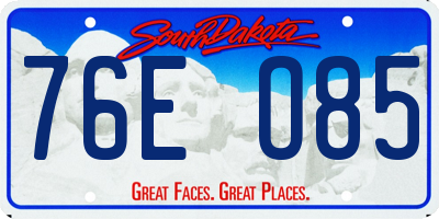 SD license plate 76EO85