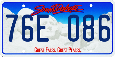 SD license plate 76EO86
