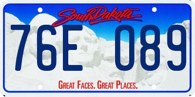 SD license plate 76EO89