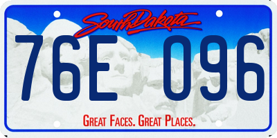 SD license plate 76EO96