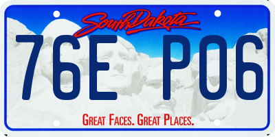 SD license plate 76EP06