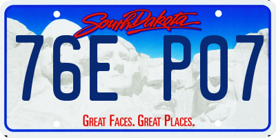 SD license plate 76EP07