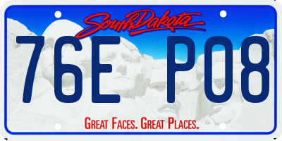 SD license plate 76EP08