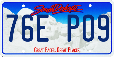 SD license plate 76EP09