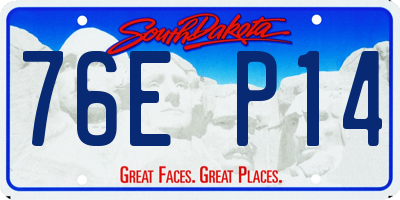 SD license plate 76EP14