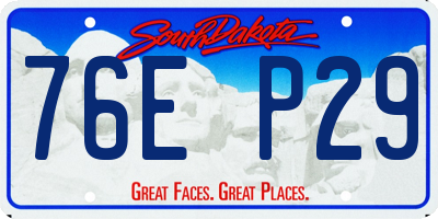 SD license plate 76EP29