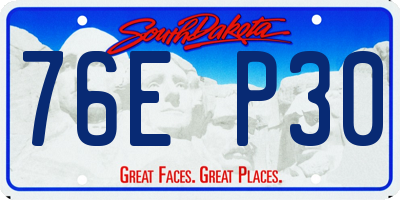 SD license plate 76EP30