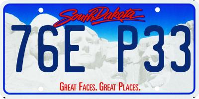 SD license plate 76EP33