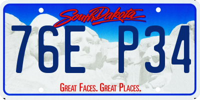 SD license plate 76EP34