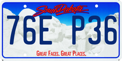 SD license plate 76EP36