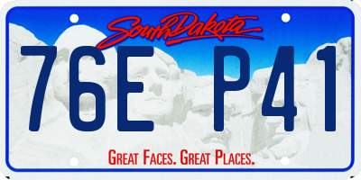 SD license plate 76EP41