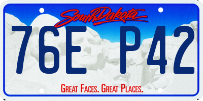 SD license plate 76EP42