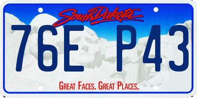 SD license plate 76EP43