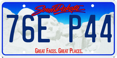 SD license plate 76EP44