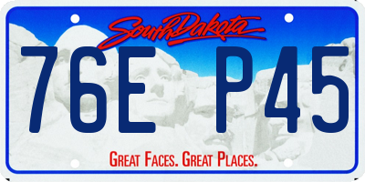 SD license plate 76EP45