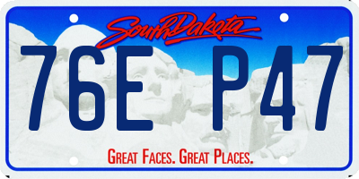 SD license plate 76EP47