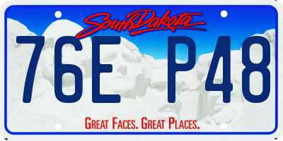 SD license plate 76EP48