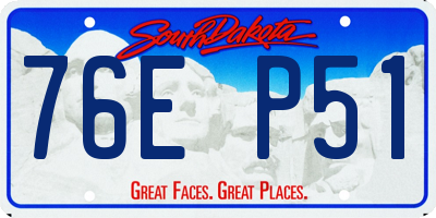 SD license plate 76EP51