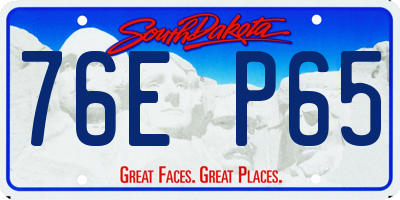 SD license plate 76EP65