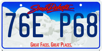 SD license plate 76EP68