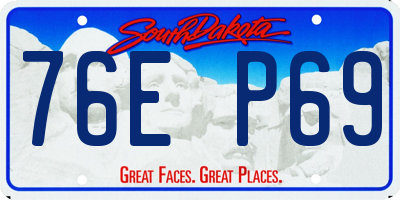 SD license plate 76EP69