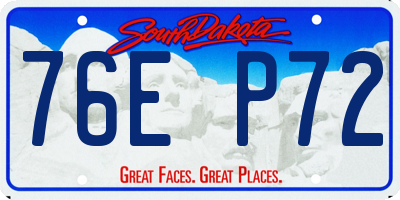 SD license plate 76EP72