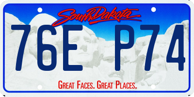 SD license plate 76EP74