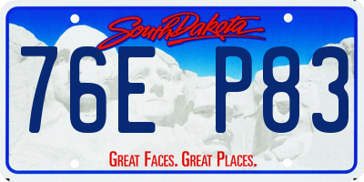 SD license plate 76EP83
