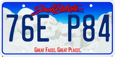 SD license plate 76EP84