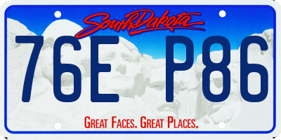 SD license plate 76EP86