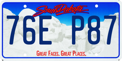SD license plate 76EP87