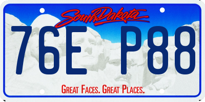 SD license plate 76EP88