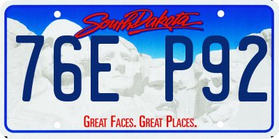 SD license plate 76EP92
