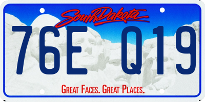 SD license plate 76EQ19