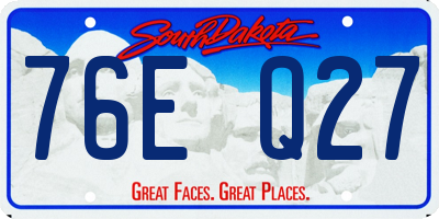 SD license plate 76EQ27