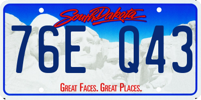 SD license plate 76EQ43