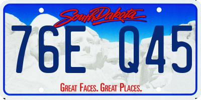 SD license plate 76EQ45