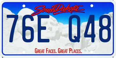 SD license plate 76EQ48