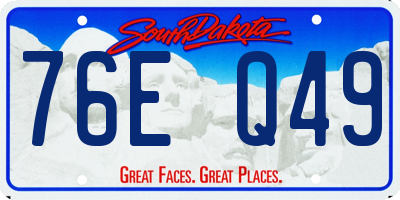 SD license plate 76EQ49