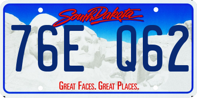 SD license plate 76EQ62