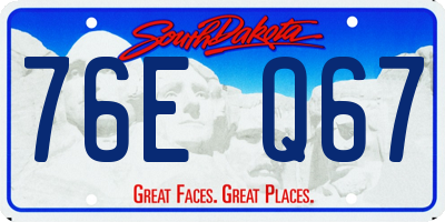 SD license plate 76EQ67
