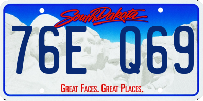 SD license plate 76EQ69