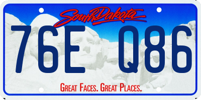 SD license plate 76EQ86