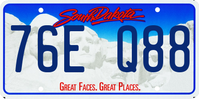 SD license plate 76EQ88