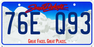 SD license plate 76EQ93