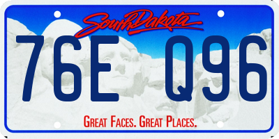SD license plate 76EQ96
