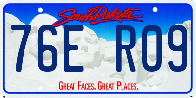 SD license plate 76ER09