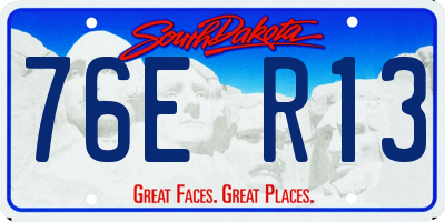 SD license plate 76ER13