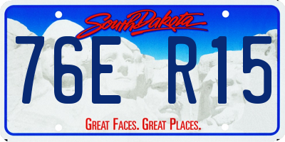 SD license plate 76ER15