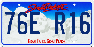 SD license plate 76ER16